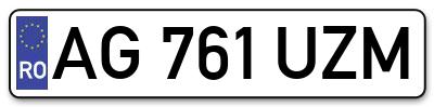 Placuta inmatriculare numar auto  AG-761-UZM, AG 761 UZM, AG761UZM