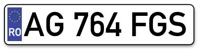 Placuta inmatriculare numar auto  AG-764-FGS, AG 764 FGS, AG764FGS