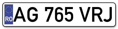 Placuta inmatriculare numar auto  AG-765-VRJ, AG 765 VRJ, AG765VRJ