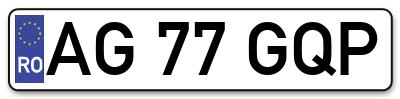 Placuta inmatriculare numar auto  AG-77-GQP, AG 77 GQP, AG77GQP