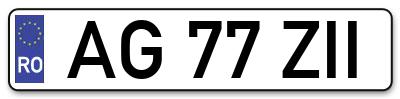 Placuta inmatriculare numar auto  AG-77-ZII, AG 77 ZII, AG77ZII