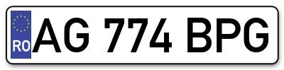 Placuta inmatriculare numar auto  AG-774-BPG, AG 774 BPG, AG774BPG