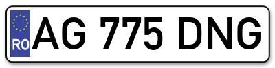 Placuta inmatriculare numar auto  AG-775-DNG, AG 775 DNG, AG775DNG