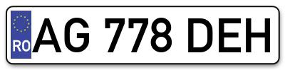 Placuta inmatriculare numar auto  AG-778-DEH, AG 778 DEH, AG778DEH