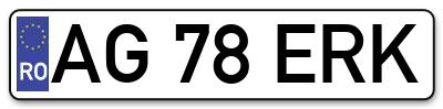Placuta inmatriculare numar auto  AG-78-ERK, AG 78 ERK, AG78ERK