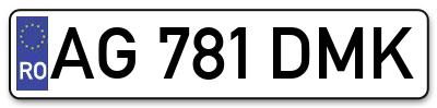 Placuta inmatriculare numar auto  AG-781-DMK, AG 781 DMK, AG781DMK