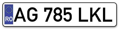 Placuta inmatriculare numar auto  AG-785-LKL, AG 785 LKL, AG785LKL