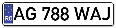 Placuta inmatriculare numar auto  AG-788-WAJ, AG 788 WAJ, AG788WAJ