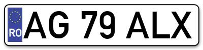 Placuta inmatriculare numar auto  AG-79-ALX, AG 79 ALX, AG79ALX