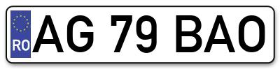 Placuta inmatriculare numar auto  AG-79-BAO, AG 79 BAO, AG79BAO