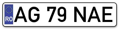 Placuta inmatriculare numar auto  AG-79-NAE, AG 79 NAE, AG79NAE