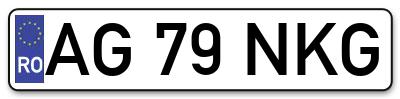 Placuta inmatriculare numar auto  AG-79-NKG, AG 79 NKG, AG79NKG