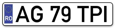 Placuta inmatriculare numar auto  AG-79-TPI, AG 79 TPI, AG79TPI