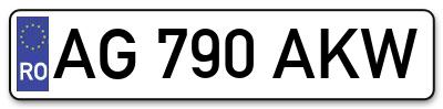 Placuta inmatriculare numar auto  AG-790-AKW, AG 790 AKW, AG790AKW