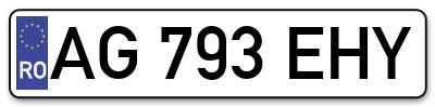 Placuta inmatriculare numar auto  AG-793-EHY, AG 793 EHY, AG793EHY