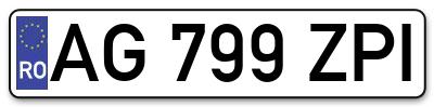 Placuta inmatriculare numar auto  AG-799-ZPI, AG 799 ZPI, AG799ZPI