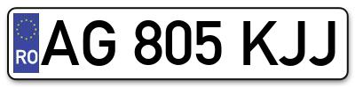Placuta inmatriculare numar auto  AG-805-KJJ, AG 805 KJJ, AG805KJJ