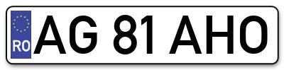 Placuta inmatriculare numar auto  AG-81-AHO, AG 81 AHO, AG81AHO