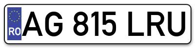 Placuta inmatriculare numar auto  AG-815-LRU, AG 815 LRU, AG815LRU