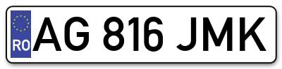 Placuta inmatriculare numar auto  AG-816-JMK, AG 816 JMK, AG816JMK