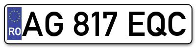 Placuta inmatriculare numar auto  AG-817-EQC, AG 817 EQC, AG817EQC