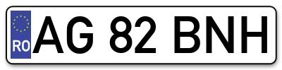 Placuta inmatriculare numar auto  AG-82-BNH, AG 82 BNH, AG82BNH