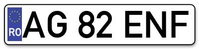 Placuta inmatriculare numar auto  AG-82-ENF, AG 82 ENF, AG82ENF