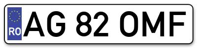 Placuta inmatriculare numar auto  AG-82-OMF, AG 82 OMF, AG82OMF