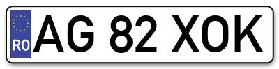 Placuta inmatriculare numar auto  AG-82-XOK, AG 82 XOK, AG82XOK