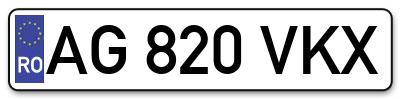 Placuta inmatriculare numar auto  AG-820-VKX, AG 820 VKX, AG820VKX