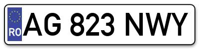 Placuta inmatriculare numar auto  AG-823-NWY, AG 823 NWY, AG823NWY