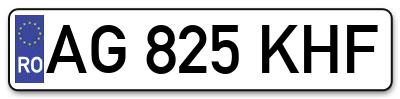 Placuta inmatriculare numar auto  AG-825-KHF, AG 825 KHF, AG825KHF