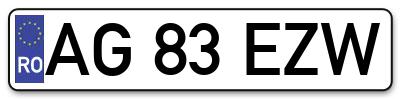 Placuta inmatriculare numar auto  AG-83-EZW, AG 83 EZW, AG83EZW