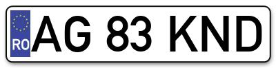 Placuta inmatriculare numar auto  AG-83-KND, AG 83 KND, AG83KND