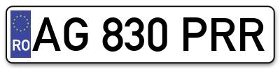 Placuta inmatriculare numar auto  AG-830-PRR, AG 830 PRR, AG830PRR