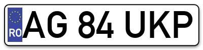 Placuta inmatriculare numar auto  AG-84-UKP, AG 84 UKP, AG84UKP