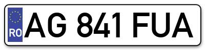 Placuta inmatriculare numar auto  AG-841-FUA, AG 841 FUA, AG841FUA
