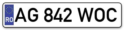 Placuta inmatriculare numar auto  AG-842-WOC, AG 842 WOC, AG842WOC