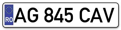 Placuta inmatriculare numar auto  AG-845-CAV, AG 845 CAV, AG845CAV