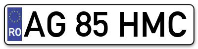 Placuta inmatriculare numar auto  AG-85-HMC, AG 85 HMC, AG85HMC