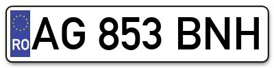 Placuta inmatriculare numar auto  AG-853-BNH, AG 853 BNH, AG853BNH