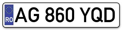 Placuta inmatriculare numar auto  AG-860-YQD, AG 860 YQD, AG860YQD