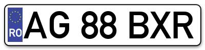 Placuta inmatriculare numar auto  AG-88-BXR, AG 88 BXR, AG88BXR
