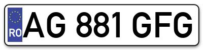 Placuta inmatriculare numar auto  AG-881-GFG, AG 881 GFG, AG881GFG