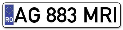 Placuta inmatriculare numar auto  AG-883-MRI, AG 883 MRI, AG883MRI