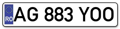 Placuta inmatriculare numar auto  AG-883-YOO, AG 883 YOO, AG883YOO