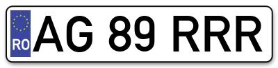 Placuta inmatriculare numar auto  AG-89-RRR, AG 89 RRR, AG89RRR