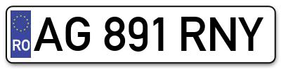 Placuta inmatriculare numar auto  AG-891-RNY, AG 891 RNY, AG891RNY