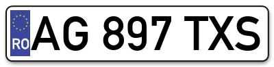 Placuta inmatriculare numar auto  AG-897-TXS, AG 897 TXS, AG897TXS