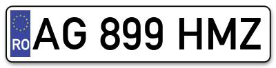 Placuta inmatriculare numar auto  AG-899-HMZ, AG 899 HMZ, AG899HMZ